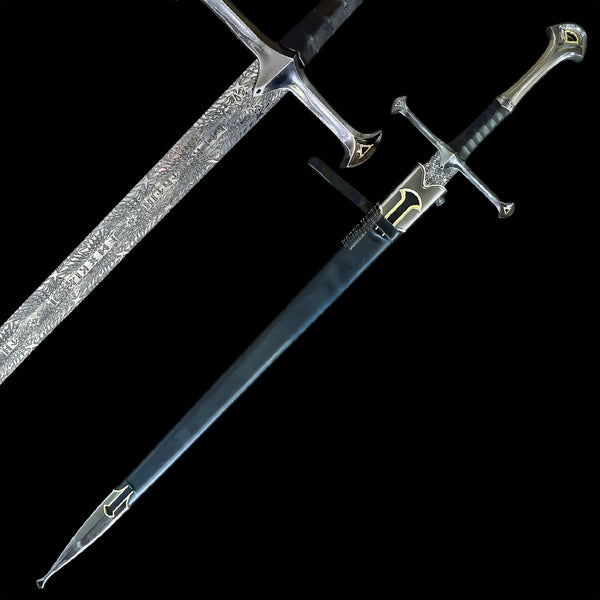 LOR Aragorn King Sword with Embellished Backboard