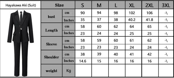 Chainsaw Man Aki Hayakawa Suit Costume Set