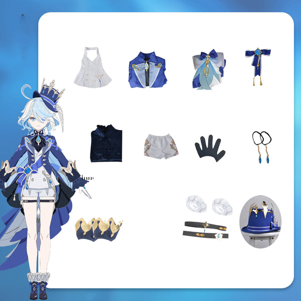 Genshin Impact  Fucalors Lady Furina Cosplay Costume Set