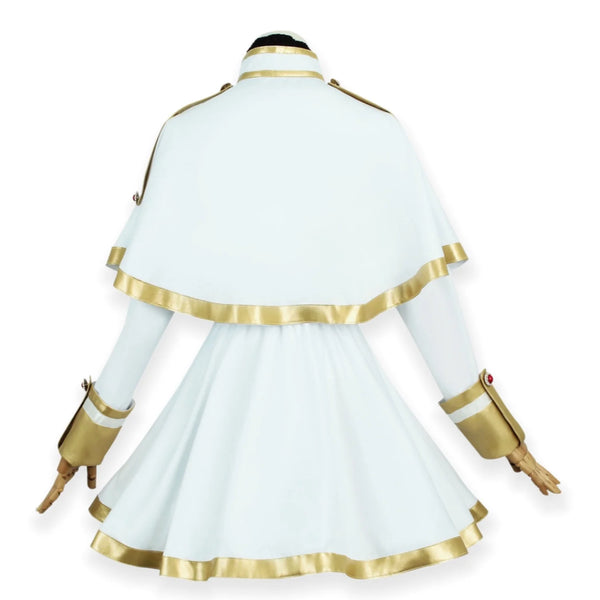 Frieren cosplay costume full outfit back view with cape detail