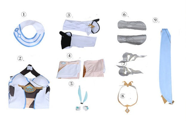 Genshin Impact Traveler Lumine Cosplay Costume Set