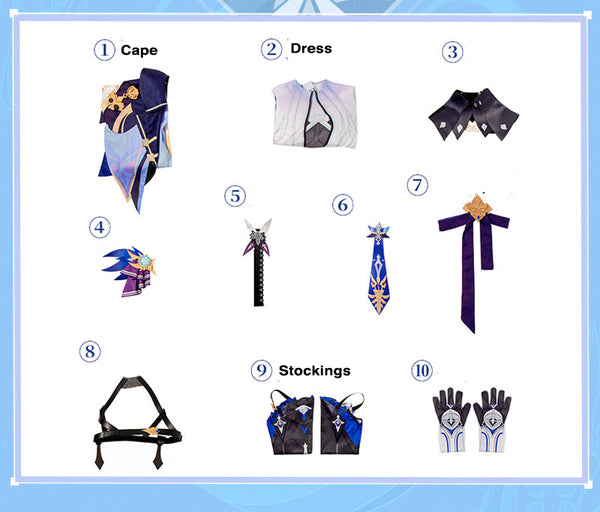 Genshin Impact Eula Cosplay Costume Set