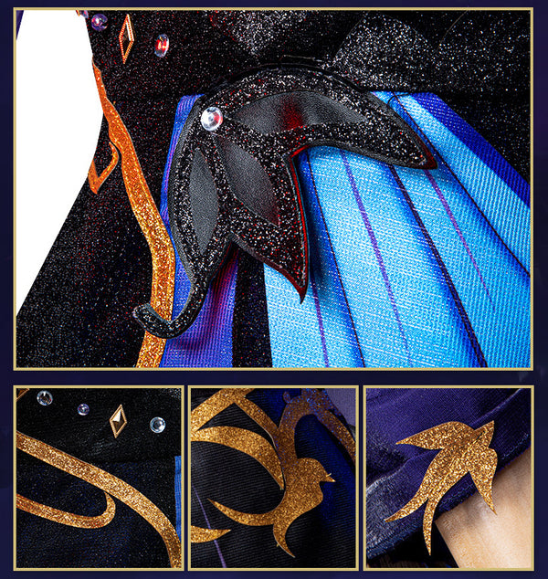 Genshin Impact Keqing Opulent Splendor Costume Dress Set