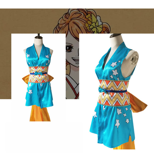 One Piece Nami Cosplay Costume Kimono Set