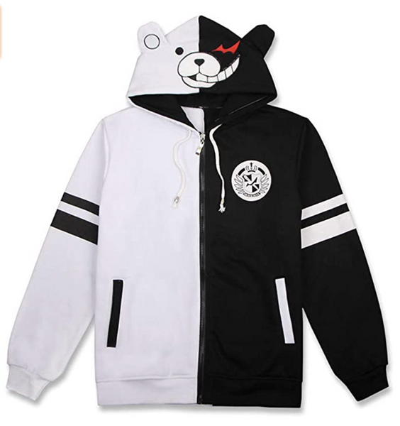 Black White Bear Anime Danganronpa Monokuma Jacket Hoodie Hobby Maniaz