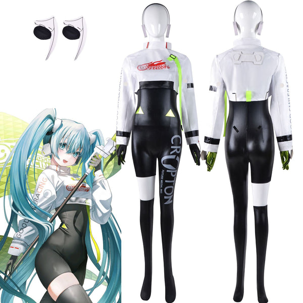Vocaloid Hatsune Miku Racing Biker Costume Set